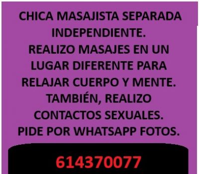 MASAJISTA SEPARADA TITULADA ESPAÑOLA CÁDIZ CENTRO