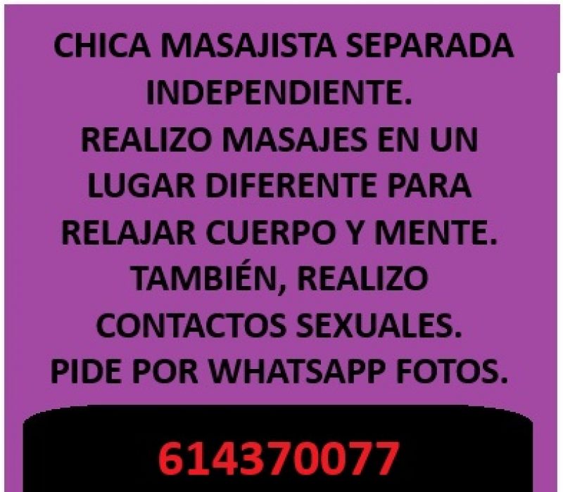 MASAJISTA SEPARADA TITULADA ESPAÑOLA CÁDIZ CENTRO